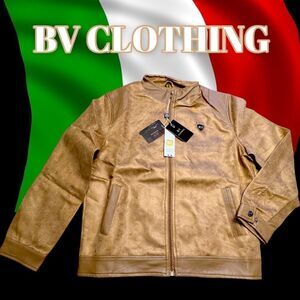 Men’s BV CLOTHING SUEDE tan leather M Jacket.